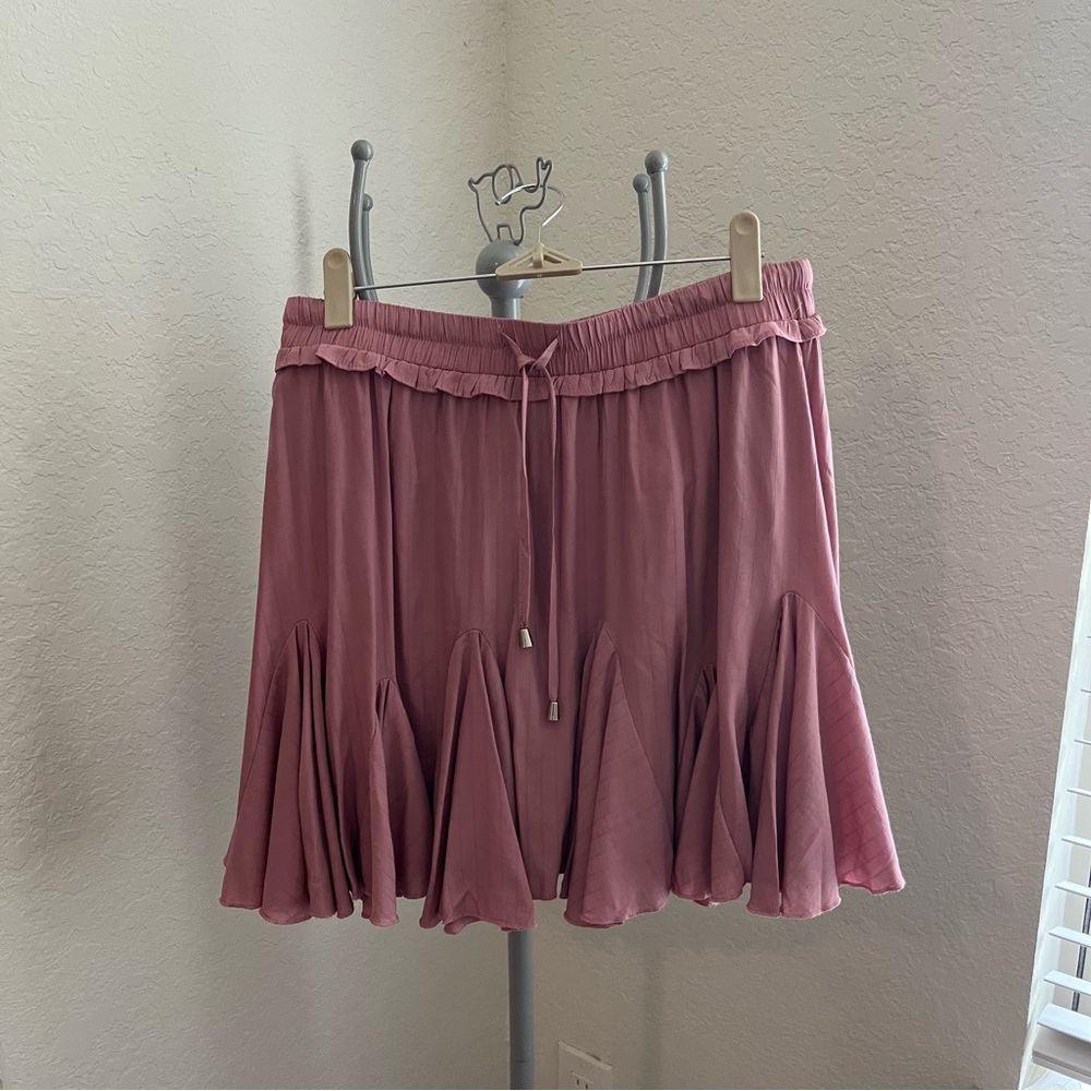 Maeve shorts with front tie and paper bag boy style top.